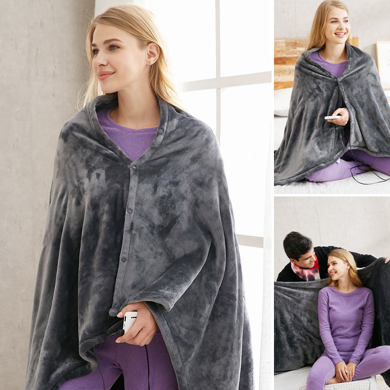 Varmegleden™ USB-oppvarmet skuldersjal i fleece med tre varmenivåer
