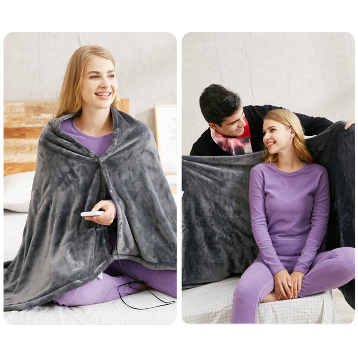 Varmegleden™ USB-oppvarmet skuldersjal i fleece med tre varmenivåer