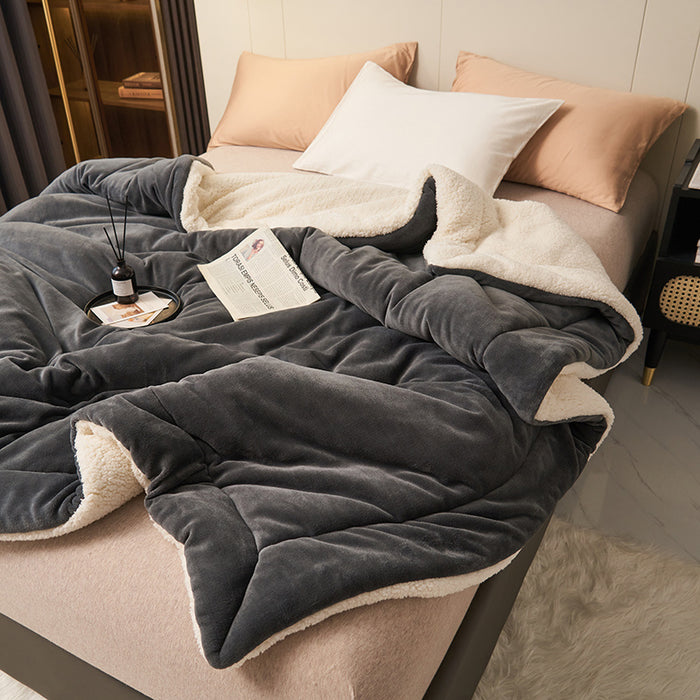 Varmegleden Vendbart sherpapledd i tykk plysj og fleece
