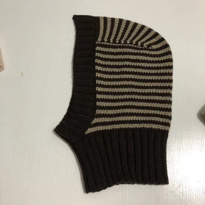 Varmegleden Stripet strikket balaclava som dekker hode og hals