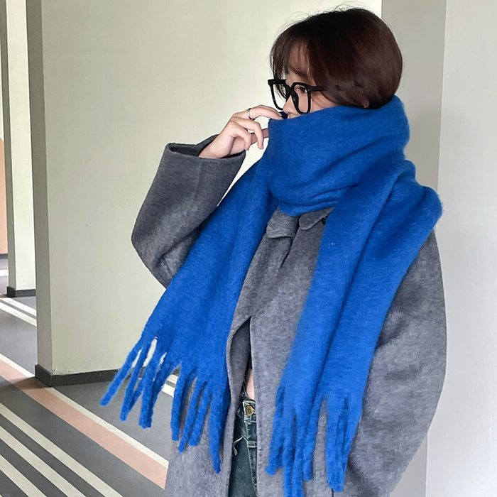Varmegleden Tykt oversized skjerf med lange dusker