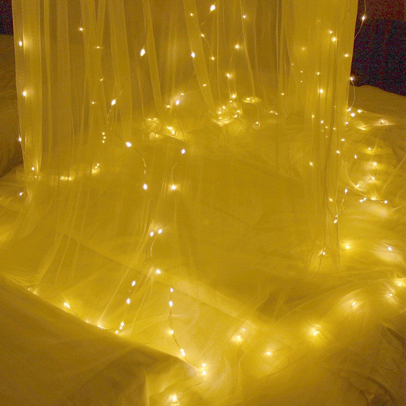 Lysgardin 3 × 3 meter med 304 LED-lys og fjernkontroll