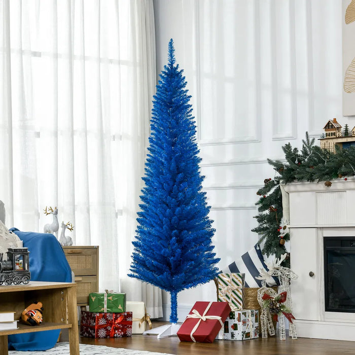 Varmegleden Blått smalt juletre uten lys, 180 cm
