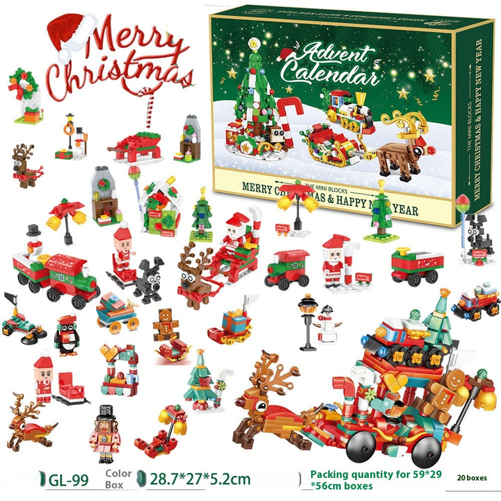 Adventskalender med 24 esker byggeklosser