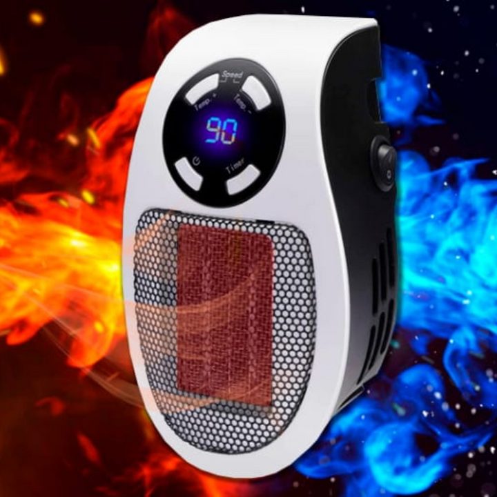 Varmegleden™ Mini varmeovn for stikkontakt med fjernkontroll og timer