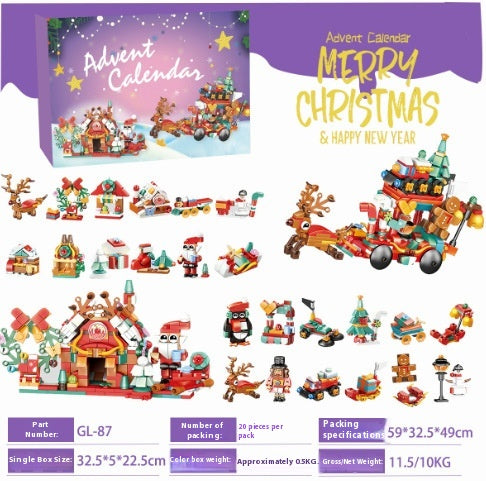 Adventskalender med 24 esker byggeklosser