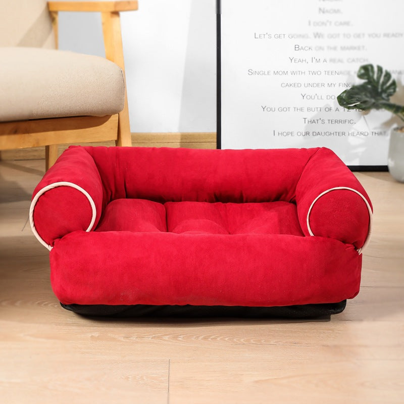 Hundeseng formet som sofa med kanter