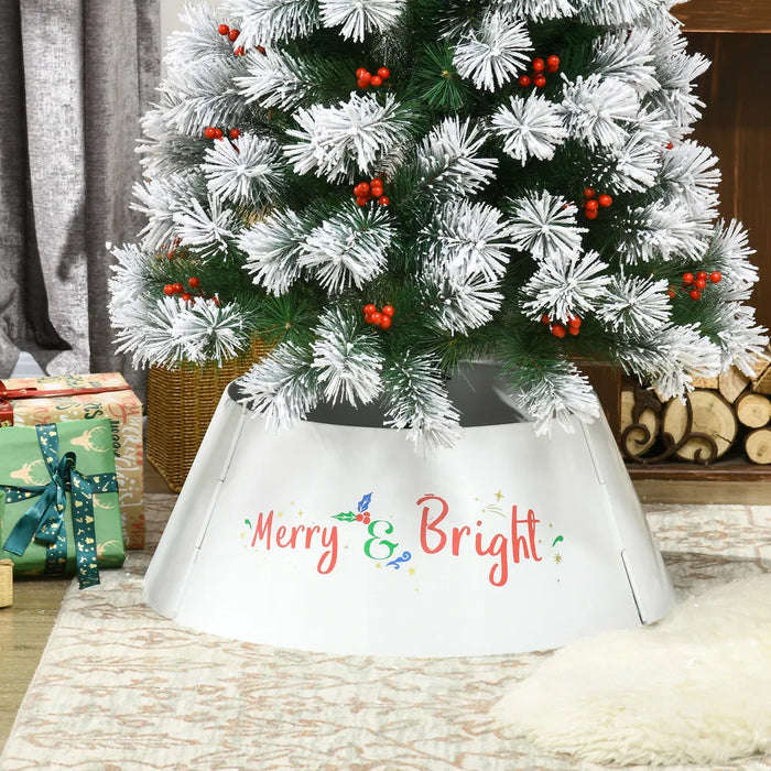 Varmegleden Juletrekrage i metall med Merry & Bright-trykk
