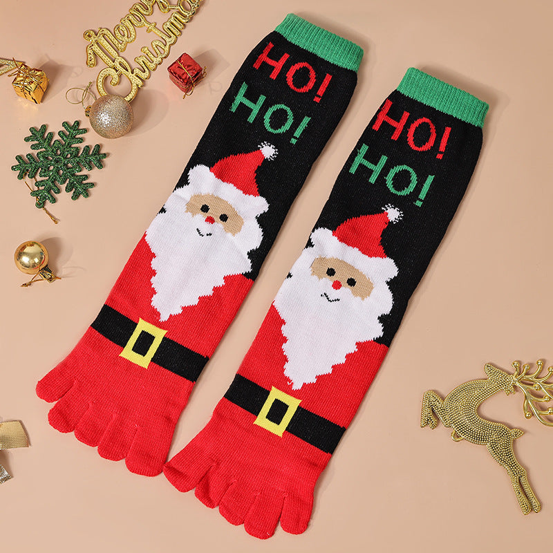 Knelange tåsokker med julemotiv
