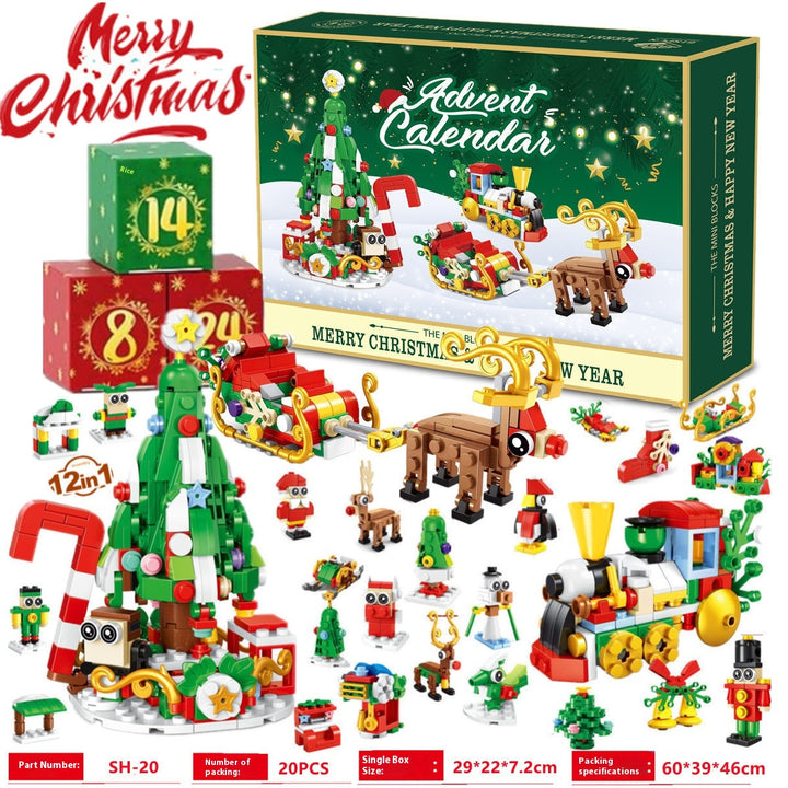 Adventskalender med 24 esker byggeklosser