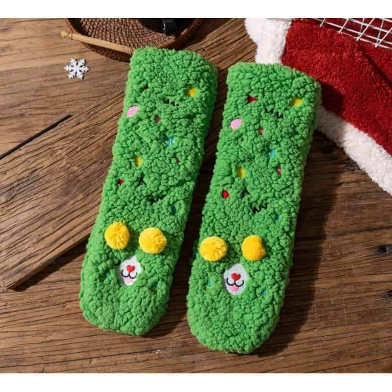 Lodne gule sokker med brodert fjes