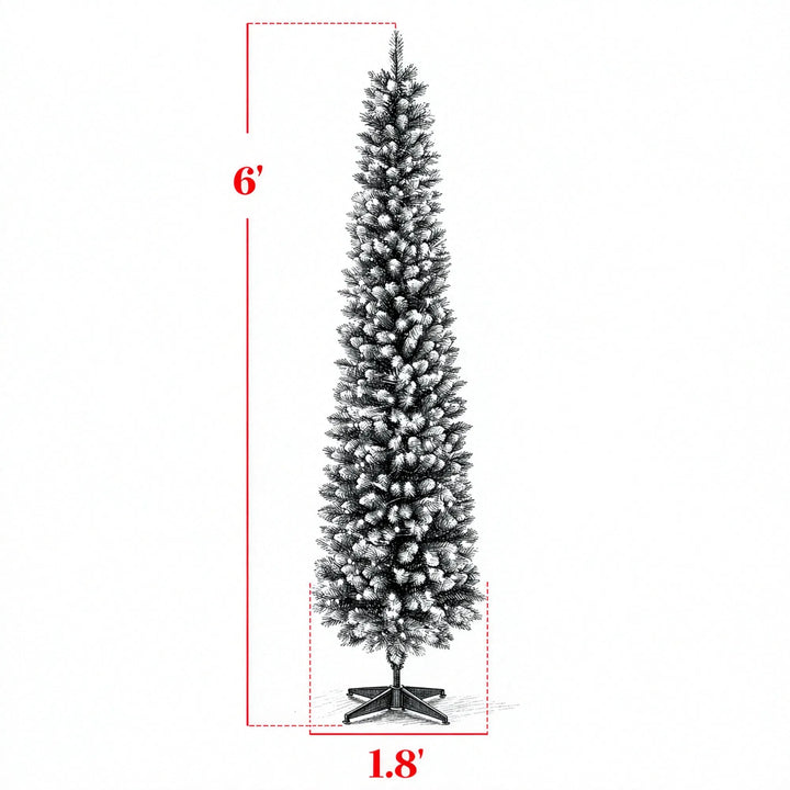 Smalt frostet juletre med fargelys