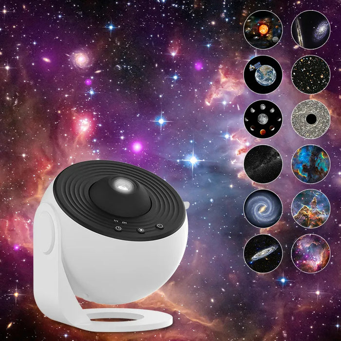 Varmegleden Planetarium-projektor med 12 motiver fra verdensrommet
