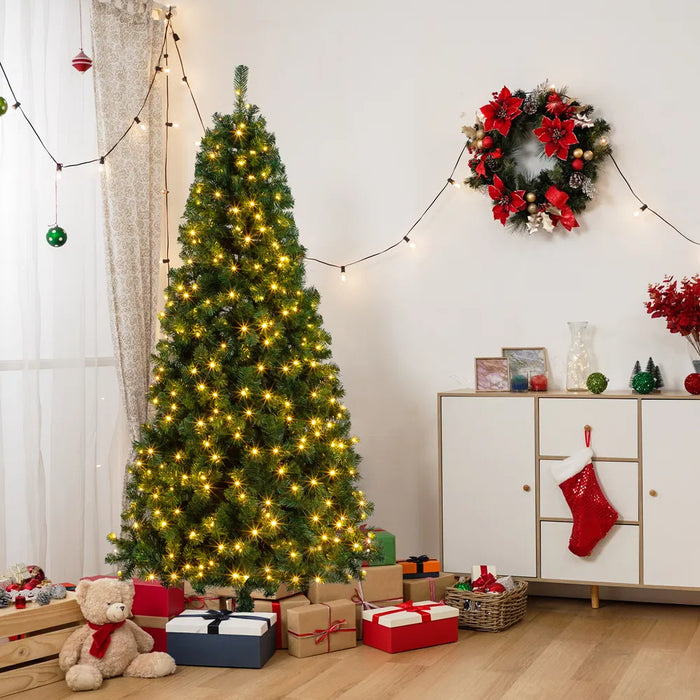 Varmegleden Juletre 2,1 m med 200 varme LED-lys og fjernkontroll