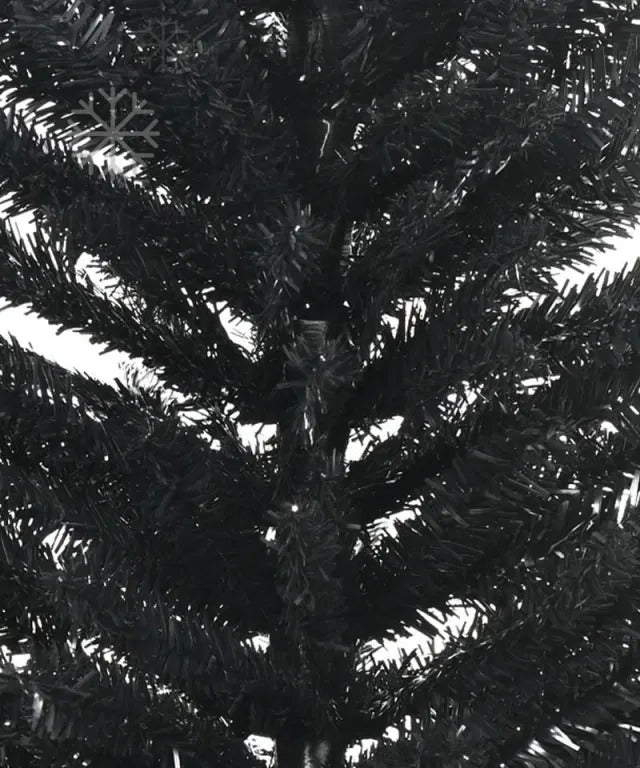 Smalt svart kunstig juletre på fot