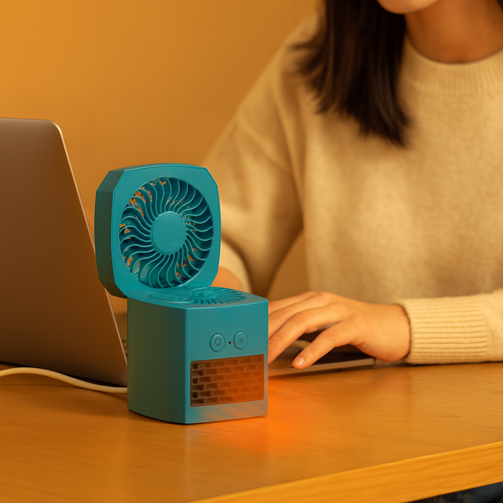 Varmegleden™ Firkantet mini varmeovn 400W for pulten, stille og lett