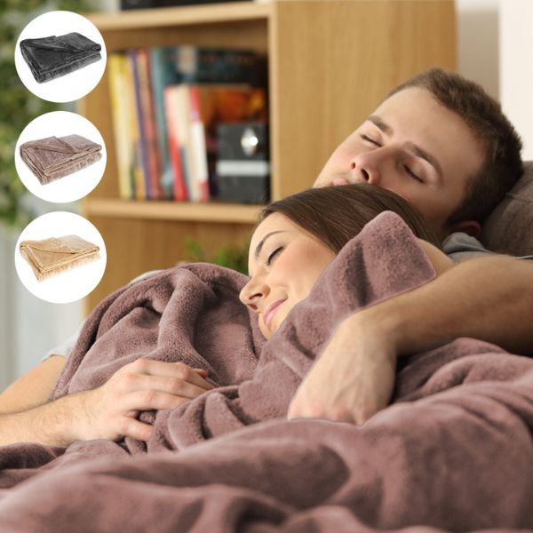 Varmegleden™ Stort USB-varmeteppe i myk flanell med plass til to