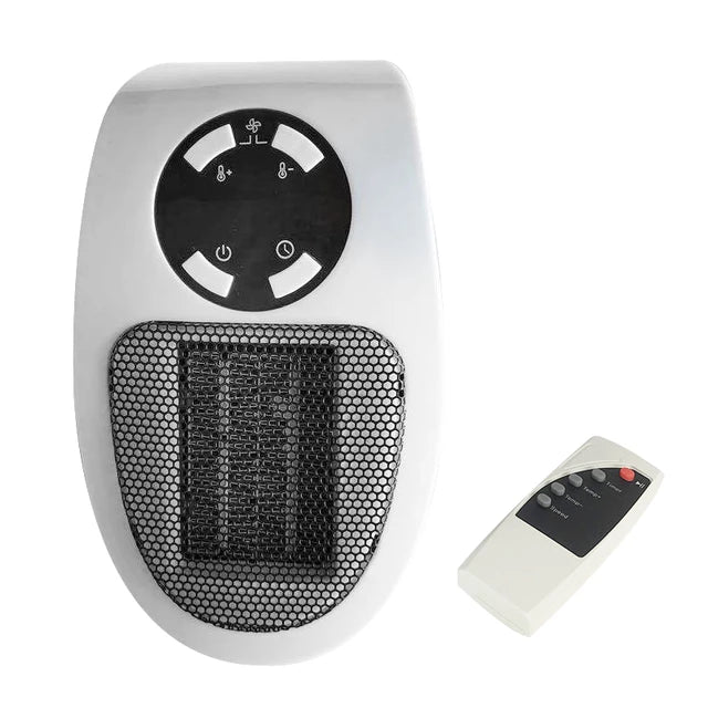 Varmegleden™ Mini varmeovn for stikkontakt med fjernkontroll og timer