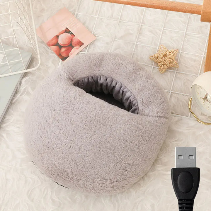 Varmegleden™ USB-fotvarmer i myk fleece med rask oppvarming