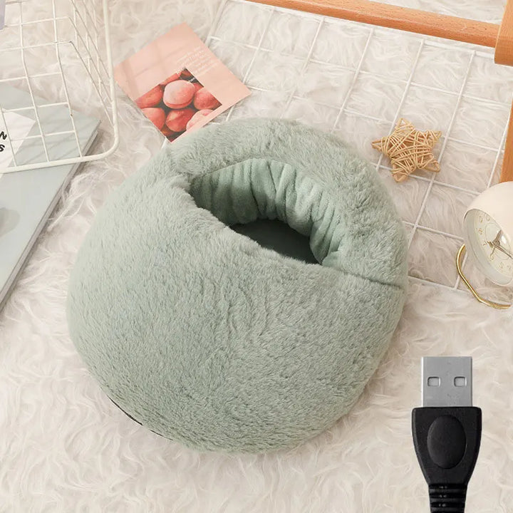 Varmegleden™ USB-fotvarmer i myk fleece med rask oppvarming