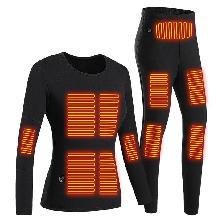 Svart varmeundertøy med varmesoner på kropp