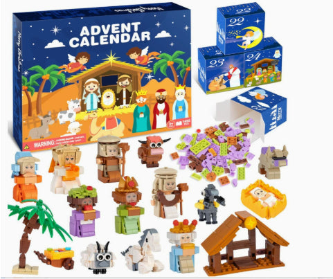 Adventskalender med 24 esker byggeklosser