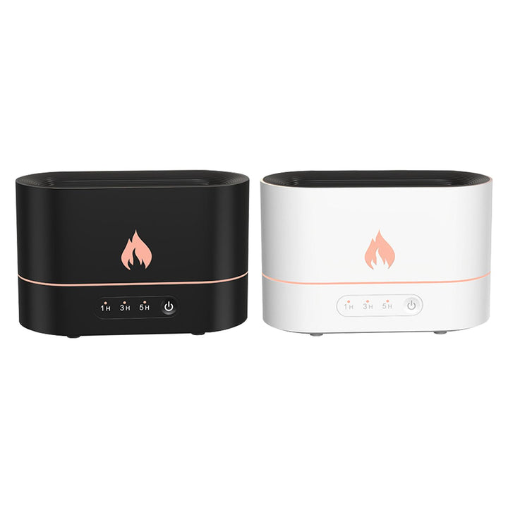 Luftfukter med flammelys, stille, kvadratisk, 5 W med USB