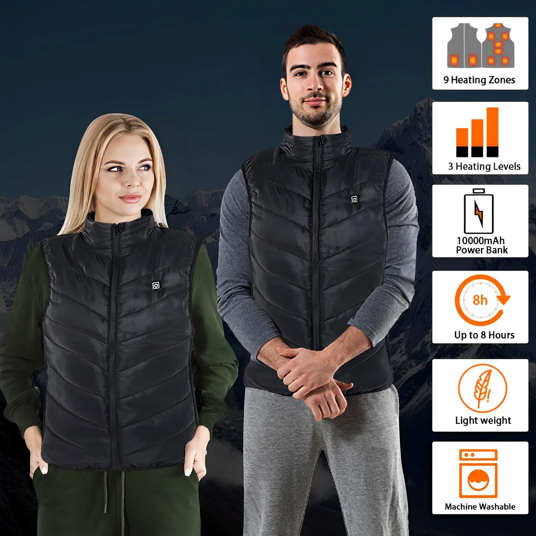 Varmegleden™ Oppvarmet vest unisex med ni varmesoner og opptil 10 timer