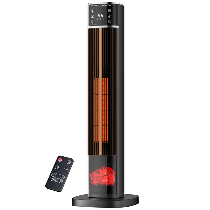 Varmegleden Keramisk tårnovn 81 cm med flammeeffekt og ECO-modus