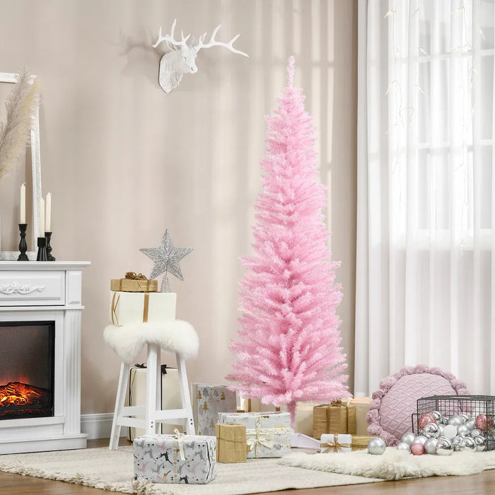 Varmegleden Rosa smalt juletre, 180 cm uten lys