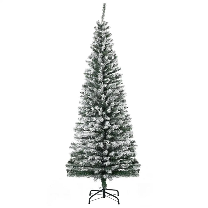 Varmegleden Smalt juletre med kunstsnø, 180 cm uten lys
