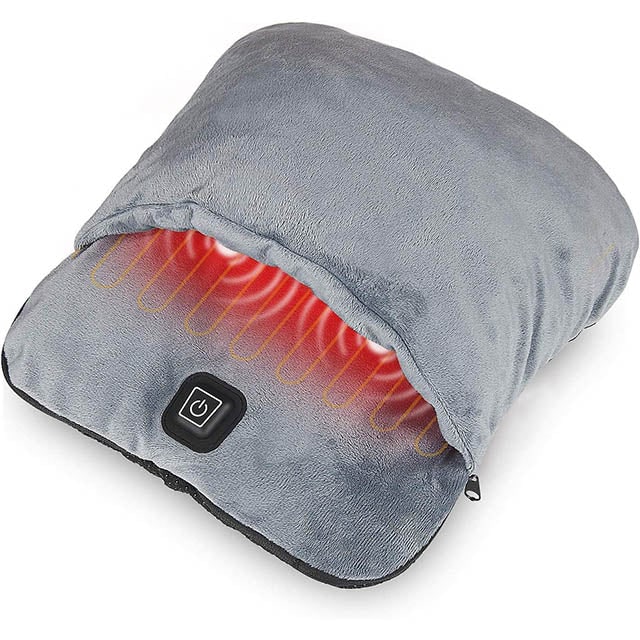 Varmegleden™ Fotvarmerpose i plysj med varme og vibrasjon