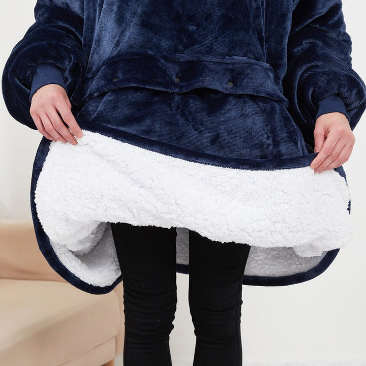 Varmegleden™ USB-oppvarmet pledd med hette i myk flanell