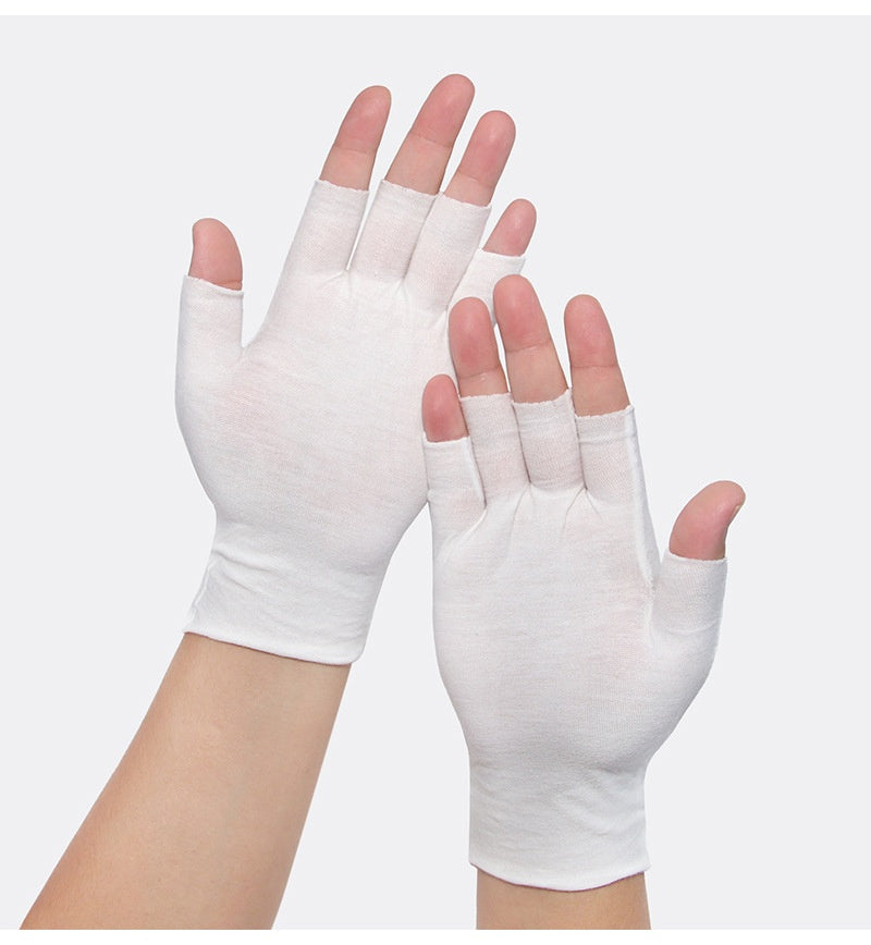 Tynne bomullshansker med åpne fingertupper