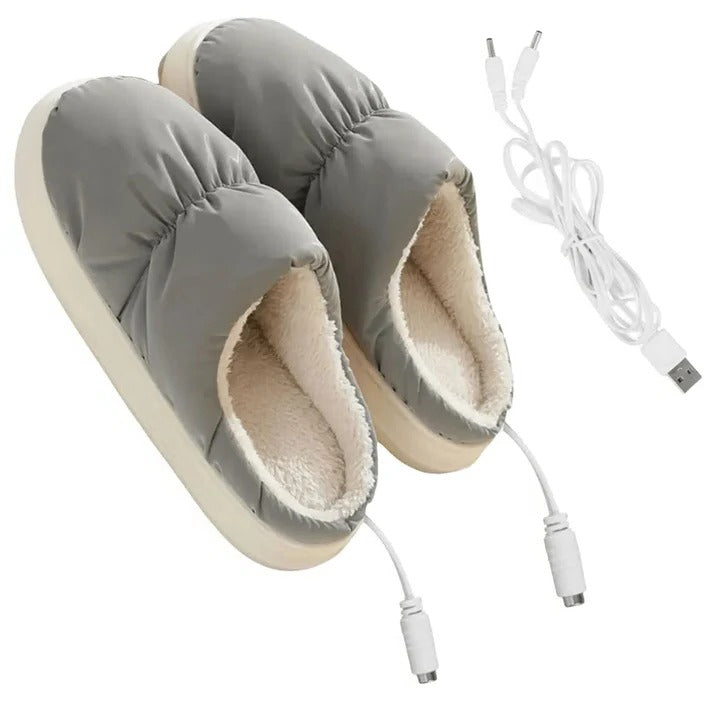 Varmegleden™ Oppvarmede USB-tøfler med sklisikker såle
