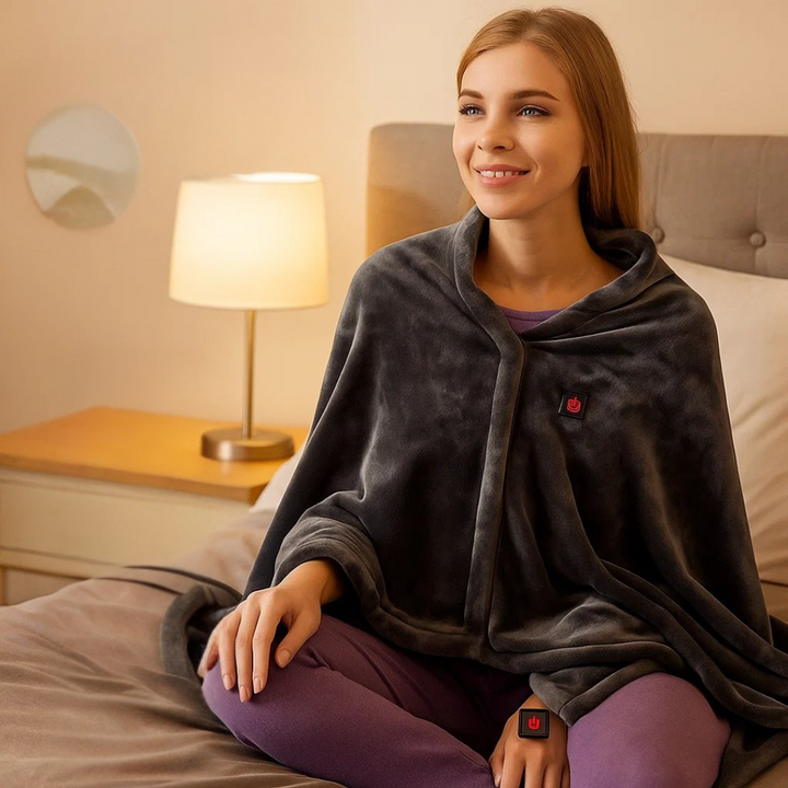 Varmegleden™ USB-oppvarmet skuldersjal i myk fleece