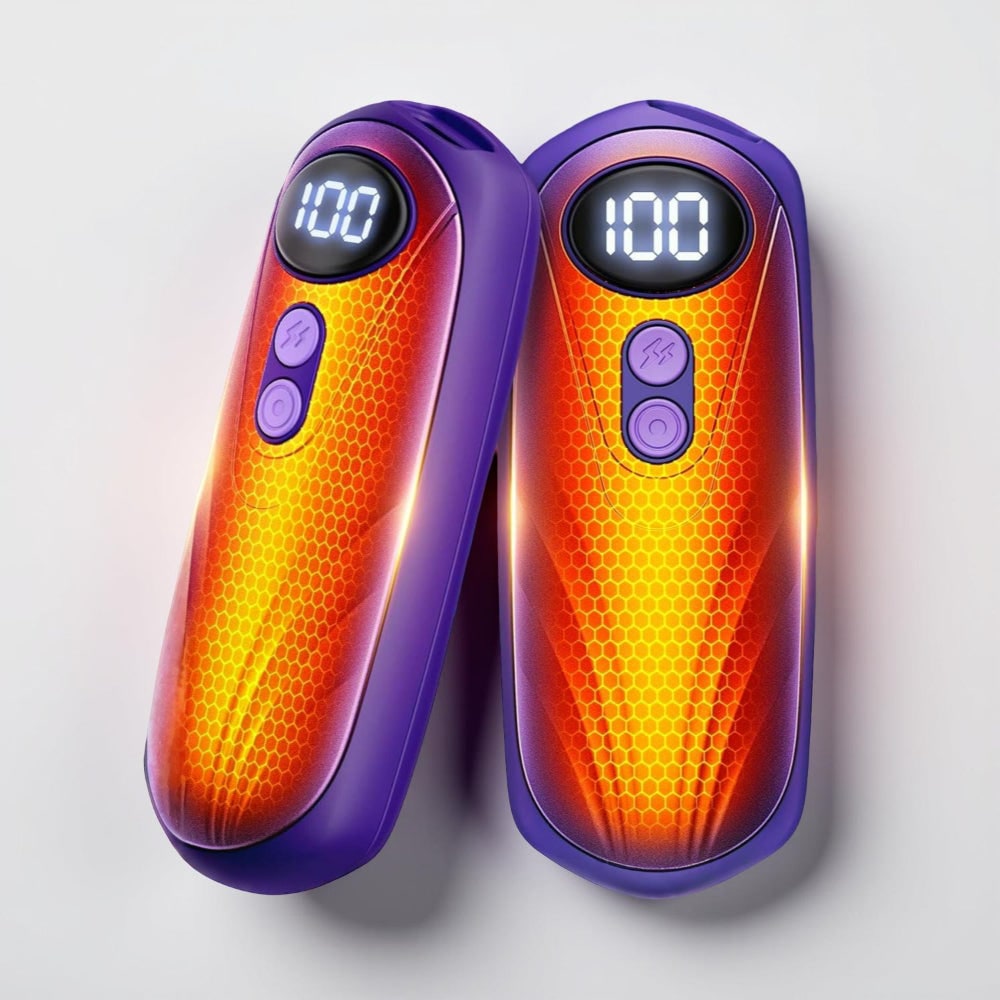 Varmegleden™ Oppladbare håndvarmere med LED og fem varmenivåer, 2-pakning