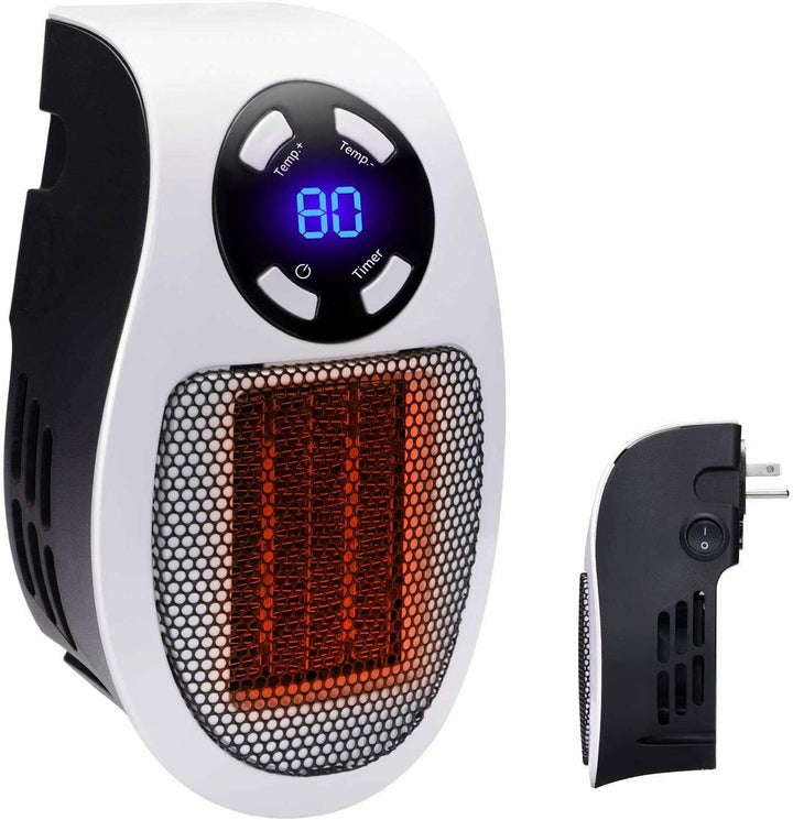 Varmegleden™ Mini varmeovn for stikkontakt med fjernkontroll og timer
