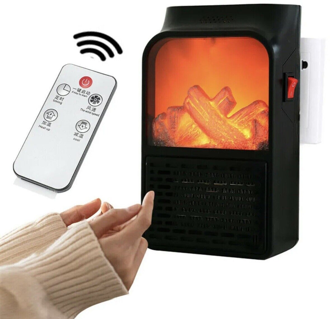 Varmegleden™ Stikkontaktovn med flammeeffekt, fjernkontroll og timer