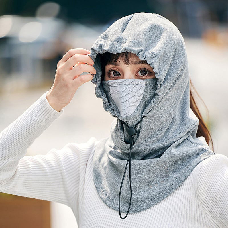 Varmegleden™ Vindtett ansiktsmaske med hette og halsvarmer for sykling