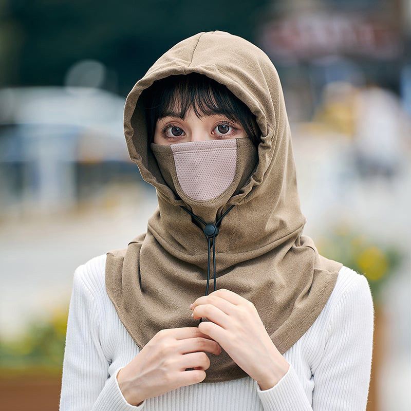 Varmegleden™ Vindtett ansiktsmaske med hette og halsvarmer for sykling